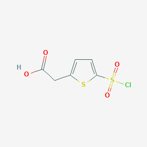 molecular formula C6H5ClO4S2 B2395735 2-(5-(氯磺酰基)噻吩-2-基)乙酸 CAS No. 869709-90-0