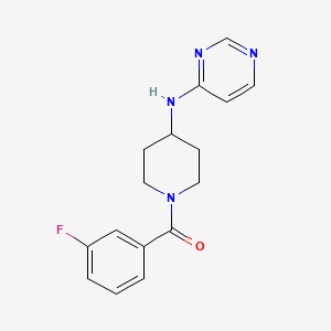 molecular formula C16H17FN4O B2395739 (3-Fluorophenyl)-[4-(pyrimidin-4-ylamino)piperidin-1-yl]methanone CAS No. 2415487-75-9