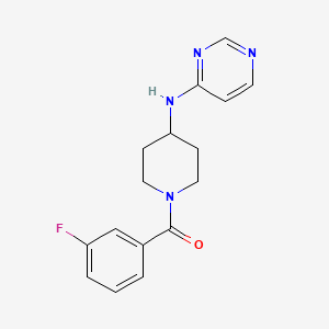 molecular formula C16H17FN4O B2395739 N-[1-(3-fluorobenzoyl)piperidin-4-yl]pyrimidin-4-amine CAS No. 2415487-75-9