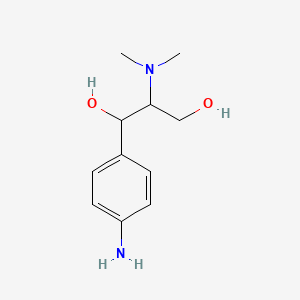molecular formula C11H18N2O2 B2395744 1-(4-Aminophenyl)-2-(dimethylamino)propane-1,3-diol CAS No. 131392-15-9
