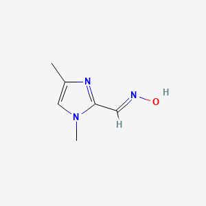 molecular formula C6H9N3O B2395751 (NE)-N-[(1,4-dimethylimidazol-2-yl)methylidene]hydroxylamine CAS No. 2411332-35-7