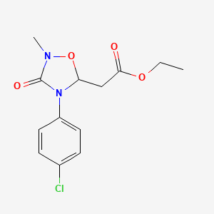 molecular formula C13H15ClN2O4 B2395752 2-[4-(4-氯苯基)-2-甲基-3-氧代-1,2,4-恶二唑烷-5-基]乙酸乙酯 CAS No. 477870-07-8