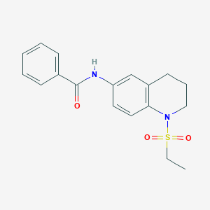 molecular formula C18H20N2O3S B2395753 N-(1-(ethylsulfonyl)-1,2,3,4-tetrahydroquinolin-6-yl)benzamide CAS No. 946214-54-6