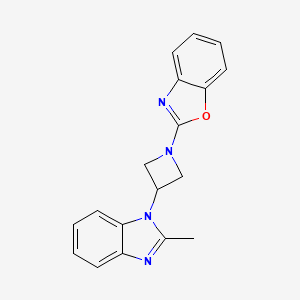 molecular formula C18H16N4O B2395772 2-[3-(2-Methylbenzimidazol-1-yl)azetidin-1-yl]-1,3-benzoxazole CAS No. 2380193-57-5