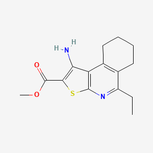 molecular formula C15H18N2O2S B2395775 Methyl 1-amino-5-ethyl-6,7,8,9-tetrahydrothieno[2,3-c]isoquinoline-2-carboxylate CAS No. 364615-65-6