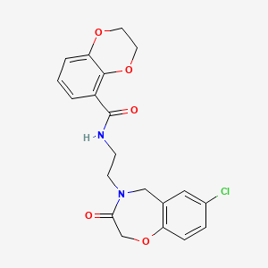 N-(2-(7-chloro-3-oxo-2,3-dihydrobenzo[f][1,4]oxazepin-4(5H)-yl)ethyl)-2,3-dihydrobenzo[b][1,4]dioxine-5-carboxamide