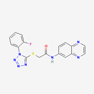 2-((1-(2-fluorophenyl)-1H-tetrazol-5-yl)thio)-N-(quinoxalin-6-yl)acetamide