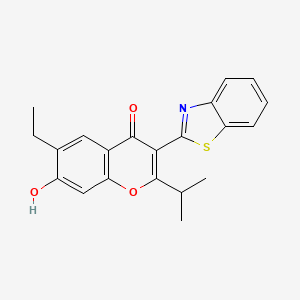molecular formula C21H19NO3S B2395793 3-(1,3-benzothiazol-2-yl)-6-ethyl-7-hydroxy-2-(propan-2-yl)-4H-chromen-4-one CAS No. 384363-69-3