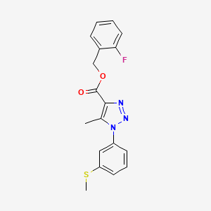 molecular formula C18H16FN3O2S B2395804 2-fluorobenzyl 5-methyl-1-(3-(methylthio)phenyl)-1H-1,2,3-triazole-4-carboxylate CAS No. 946306-90-7