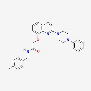 molecular formula C29H30N4O2 B2395808 N-(4-methylbenzyl)-2-((2-(4-phenylpiperazin-1-yl)quinolin-8-yl)oxy)acetamide CAS No. 941903-75-9