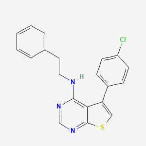 molecular formula C20H16ClN3S B2395809 5-(4-chlorophenyl)-N-(2-phenylethyl)thieno[2,3-d]pyrimidin-4-amine CAS No. 329708-83-0