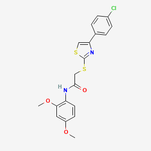 molecular formula C19H17ClN2O3S2 B2395814 2-((4-(4-chlorophenyl)thiazol-2-yl)thio)-N-(2,4-dimethoxyphenyl)acetamide CAS No. 897799-24-5