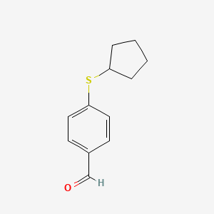 molecular formula C12H14OS B2395816 4-(Cyclopentylsulfanyl)benzaldehyde CAS No. 862500-32-1