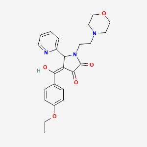 molecular formula C24H27N3O5 B2395821 4-(4-ethoxybenzoyl)-3-hydroxy-1-(2-morpholinoethyl)-5-(pyridin-2-yl)-1H-pyrrol-2(5H)-one CAS No. 618877-67-1