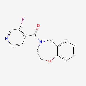 molecular formula C15H13FN2O2 B2395827 (2,3-dihydrobenzo[f][1,4]oxazepin-4(5H)-yl)(3-fluoropyridin-4-yl)methanone CAS No. 1779183-40-2