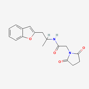 molecular formula C17H18N2O4 B2395832 N-(1-(benzofuran-2-yl)propan-2-yl)-2-(2,5-dioxopyrrolidin-1-yl)acetamide CAS No. 2034558-52-4