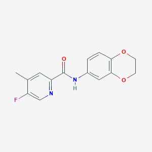 molecular formula C15H13FN2O3 B2395842 N-(2,3-Dihydro-1,4-benzodioxin-6-yl)-5-fluoro-4-methylpyridine-2-carboxamide CAS No. 2415525-13-0