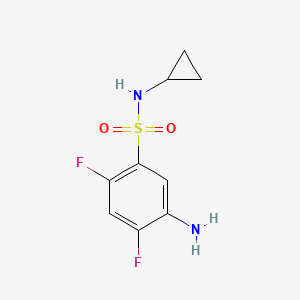 molecular formula C9H10F2N2O2S B2395850 5-amino-N-cyclopropyl-2,4-difluorobenzene-1-sulfonamide CAS No. 1036516-23-0