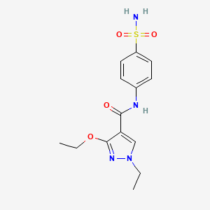 molecular formula C14H18N4O4S B2395851 3-ethoxy-1-ethyl-N-(4-sulfamoylphenyl)-1H-pyrazole-4-carboxamide CAS No. 1014089-38-3