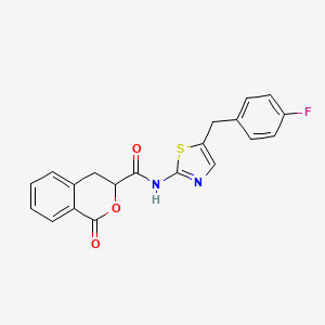 molecular formula C20H15FN2O3S B2395860 N-[5-[(4-fluorophenyl)methyl]-1,3-thiazol-2-yl]-1-oxo-3,4-dihydroisochromene-3-carboxamide CAS No. 882131-11-5