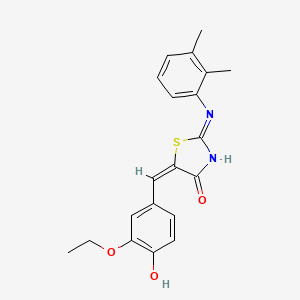 molecular formula C20H20N2O3S B2395863 (2E,5E)-2-((2,3-dimethylphenyl)imino)-5-(3-ethoxy-4-hydroxybenzylidene)thiazolidin-4-one CAS No. 356572-81-1