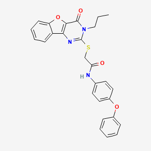 2-[(4-oxo-3-propyl-3,4-dihydro[1]benzofuro[3,2-d]pyrimidin-2-yl)sulfanyl]-N-(4-phenoxyphenyl)acetamide