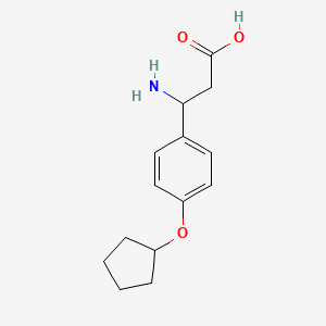 molecular formula C14H19NO3 B2395871 3-Amino-3-(4-cyclopentyloxyphenyl)propanoic acid CAS No. 696649-60-2