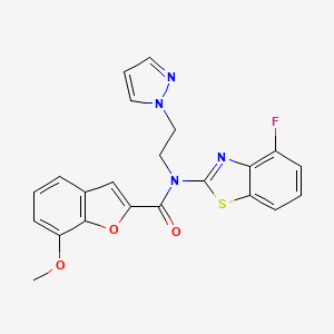 N-(2-(1H-pyrazol-1-yl)ethyl)-N-(4-fluorobenzo[d]thiazol-2-yl)-7-methoxybenzofuran-2-carboxamide