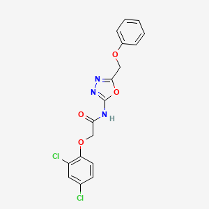 molecular formula C17H13Cl2N3O4 B2395878 2-(2,4-dichlorophenoxy)-N-(5-(phenoxymethyl)-1,3,4-oxadiazol-2-yl)acetamide CAS No. 1257552-73-0