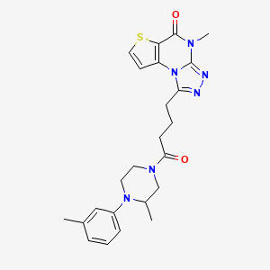 4-methyl-1-(4-(3-methyl-4-(m-tolyl)piperazin-1-yl)-4-oxobutyl)thieno[2,3-e][1,2,4]triazolo[4,3-a]pyrimidin-5(4H)-one