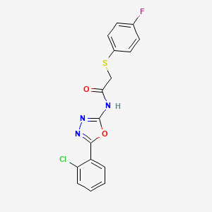 B2395899 N-[5-(2-chlorophenyl)-1,3,4-oxadiazol-2-yl]-2-(4-fluorophenyl)sulfanylacetamide CAS No. 896019-32-2