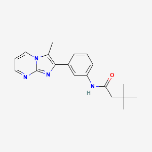 3,3-dimethyl-N-(3-(3-methylimidazo[1,2-a]pyrimidin-2-yl)phenyl)butanamide