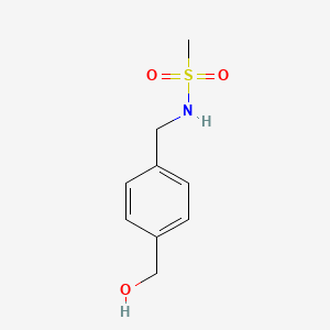 molecular formula C9H13NO3S B2395919 N-{[4-(Hydroxymethyl)phenyl]methyl}methanesulfonamide CAS No. 152122-39-9