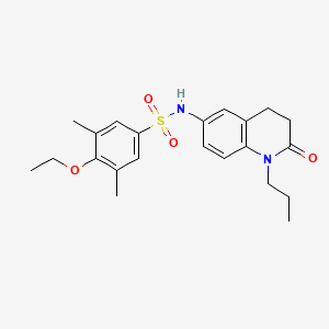 molecular formula C22H28N2O4S B2395920 4-ethoxy-3,5-dimethyl-N-(2-oxo-1-propyl-1,2,3,4-tetrahydroquinolin-6-yl)benzenesulfonamide CAS No. 954640-10-9