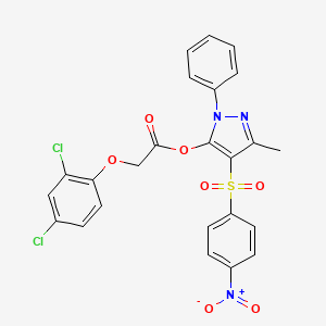 [5-Methyl-4-(4-nitrophenyl)sulfonyl-2-phenylpyrazol-3-yl] 2-(2,4-dichlorophenoxy)acetate