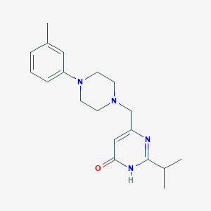 molecular formula C19H26N4O B2395930 2-isopropyl-6-{[4-(3-methylphenyl)piperazino]methyl}-4(3H)-pyrimidinone CAS No. 1340944-99-1