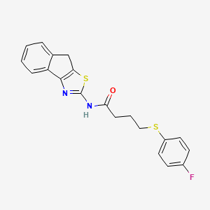 4-((4-fluorophenyl)thio)-N-(8H-indeno[1,2-d]thiazol-2-yl)butanamide