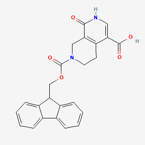molecular formula C24H20N2O5 B2395953 7-(9H-Fluoren-9-ylmethoxycarbonyl)-1-oxo-2,5,6,8-tetrahydro-2,7-naphthyridine-4-carboxylic acid CAS No. 2470435-58-4