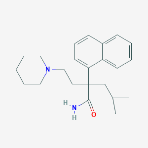 molecular formula C23H32N2O B239596 alpha-(sec-Butyl)-alpha-(2-piperidinoethyl)-1-naphthylacetamide CAS No. 1944-72-5