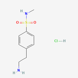 molecular formula C9H15ClN2O2S B2395960 4-(2-氨基乙基)-N-甲基苯-1-磺酰胺盐酸盐 CAS No. 2089257-77-0