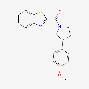 molecular formula C19H18N2O2S B2395973 Benzo[d]thiazol-2-yl(3-(4-methoxyphenyl)pyrrolidin-1-yl)methanone CAS No. 1208688-03-2