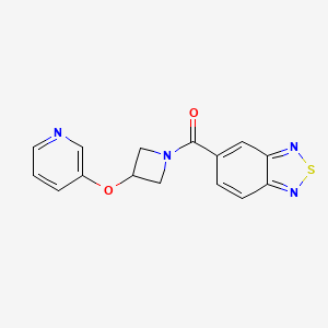 molecular formula C15H12N4O2S B2395977 Benzo[c][1,2,5]thiadiazol-5-yl(3-(pyridin-3-yloxy)azetidin-1-yl)methanone CAS No. 1903752-19-1