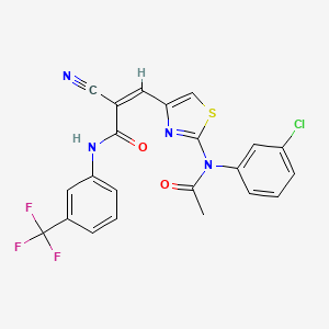 molecular formula C22H14ClF3N4O2S B2395978 (Z)-3-[2-(N-Acetyl-3-chloroanilino)-1,3-thiazol-4-yl]-2-cyano-N-[3-(trifluoromethyl)phenyl]prop-2-enamide CAS No. 1012981-24-6