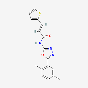 molecular formula C17H15N3O2S B2395987 (E)-N-(5-(2,5-dimethylphenyl)-1,3,4-oxadiazol-2-yl)-3-(thiophen-2-yl)acrylamide CAS No. 891120-44-8