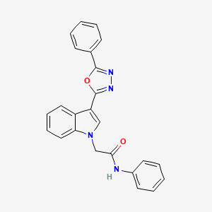 molecular formula C24H18N4O2 B2395993 N-phenyl-2-(3-(5-phenyl-1,3,4-oxadiazol-2-yl)-1H-indol-1-yl)acetamide CAS No. 1021133-10-7