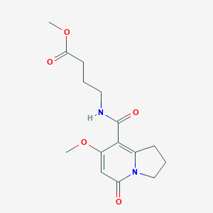 molecular formula C15H20N2O5 B2396035 Methyl 4-(7-methoxy-5-oxo-1,2,3,5-tetrahydroindolizine-8-carboxamido)butanoate CAS No. 2034606-14-7