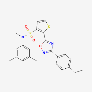molecular formula C23H23N3O3S2 B2396046 N-(3,5-dimethylphenyl)-2-[3-(4-ethylphenyl)-1,2,4-oxadiazol-5-yl]-N-methylthiophene-3-sulfonamide CAS No. 1206990-95-5