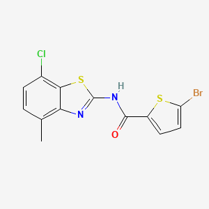 molecular formula C13H8BrClN2OS2 B2396076 5-bromo-N-(7-chloro-4-methylbenzo[d]thiazol-2-yl)thiophene-2-carboxamide CAS No. 905685-38-3