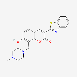 molecular formula C22H21N3O3S B2396085 3-Benzothiazol-2-yl-7-hydroxy-8-(4-methyl-piperazin-1-ylmethyl)-chromen-2-one CAS No. 301682-51-9