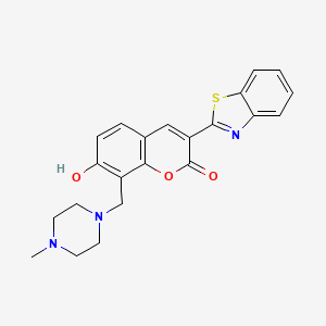 molecular formula C22H21N3O3S B2396085 3-苯并噻唑-2-基-7-羟基-8-(4-甲基-哌嗪-1-基甲基)-色烯-2-酮 CAS No. 301682-51-9